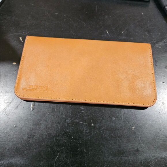 Floveme Tan Leather bi-fold Wallet With Card Slots Billfold - Picture 1 of 6